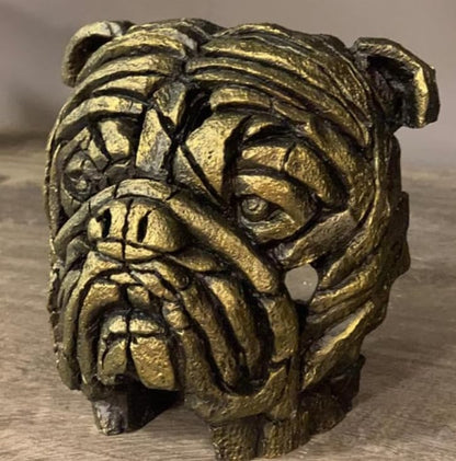 Abstract Bulldog Sculpture, Geometric Bulldog Head Statue, Bulldog Head Sculpture, Polyester Bulldog Wall or Shelf Sculpture, Bulldog Decor