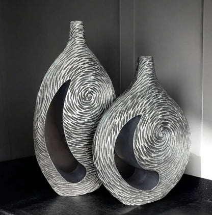 Modern Polyester Decorative Vase, Contemporary Art Vase, Large Table Vase, Modern Polyester Vase, Textured Polyester Vase, Polyester Vase, Polyester Decorative Vase