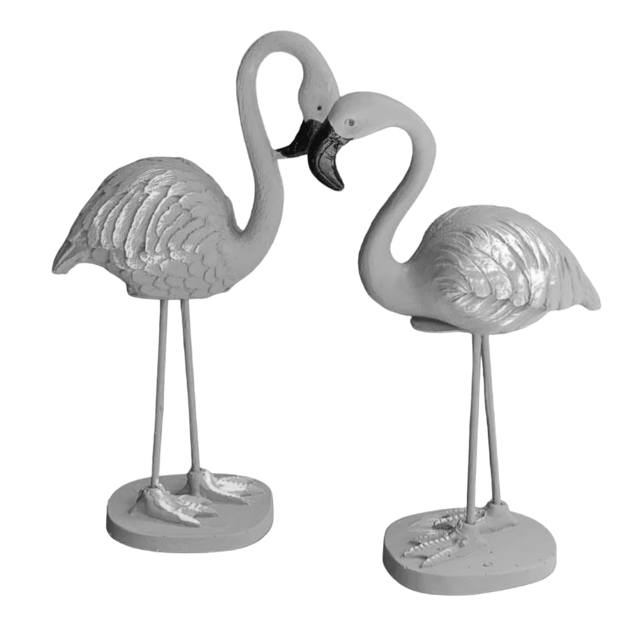 Flamingo Figurine Set, Polyester Flamingo Sculpture, flamingo Figurine, Polyester Flamingo Statue, Flamingo Decor, Handmade Flamingo Art