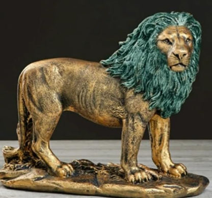 Majestic Lion Statue, Lion Figurine, Handmade Lion Sculpture for Shelf or Desk Display, Lion Statue Decor, Animal Sculpture Gift
