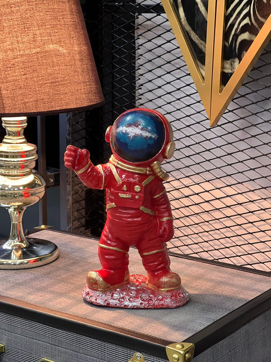 Astronaut On Moon Base, Astronaut Figurine, Space Decor Statue, Space Explorer Ornament, Moon Landing Figurine, Modern Astronaut Sculpture, Astronaut Statue