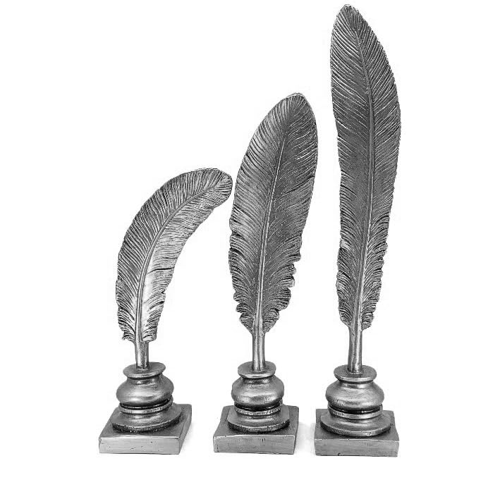 Feather Sculpture Set of 3, Feather Decor, Desk Feather Statue Set, Feather Accent Decor, Feather Statue, Feather Sculpture, Feather Objects, Feather Figurine
