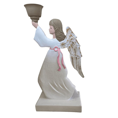 Portacandele a forma di angelo alato, portacandele a forma di angelo, portacandele a forma di angelo, portacandele a forma di bambina, portacandele a forma di statuina di angelo