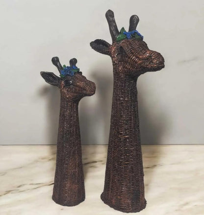 Handwoven Wicker Giraffe Decor Set, Giraffe Wicker Figurines, Giraffe Statue, Woven Giraffe Sculpture, Handmade Giraffe Decor, Giraffe Decor, Giraffe Figurine, Giraffe Sculpture