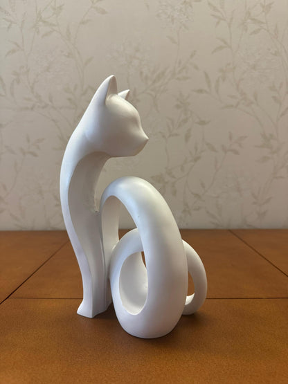 Abstract Cat Sculpture, Minimalist Cat Figurine, Geometric Cat Ornament, Cat Lover Gift, Home Accent, Geometric Cat Statue, Cat Sculpture, Cat Figurine