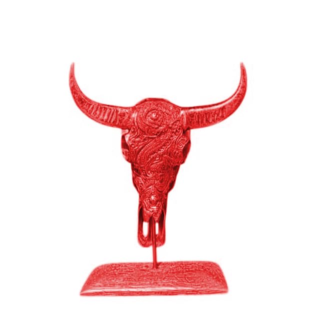 Bull Skull Decor, Western Bull Head Decor, Western Style Horned Bull Head Decor, Bull Skull Statue, Bull Skull Tabletop Decoration