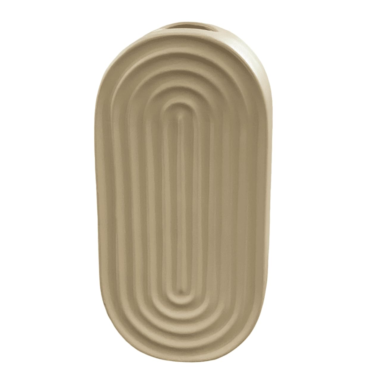 Ceramic Oval Ridged Vase, Decorative Oval-shaped Vase, Decorative Tabletop Vase, Modern Vase for Blooms, Scandinavian Style Vase, Oval Ridged Vase, Ridged Vase, Oval Vase