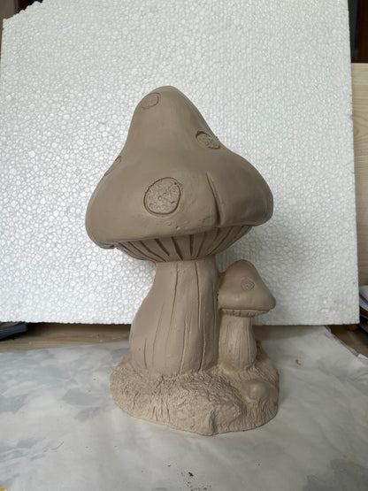 Toadstool Mushroom Figurines Set of 2, Mushroom Home Decor, Toadstool Decor, Whimsical Mushroom Art, Mushroom Figurine Pair, Mushroom Decor