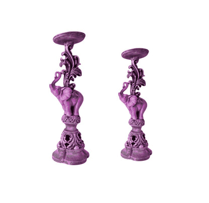 Elephant Candlestick Holder Set of 2, Elephant Candle Holder, Elephant Candlestick, Vintage Elephant Candlestick, Polyester Candle Holder
