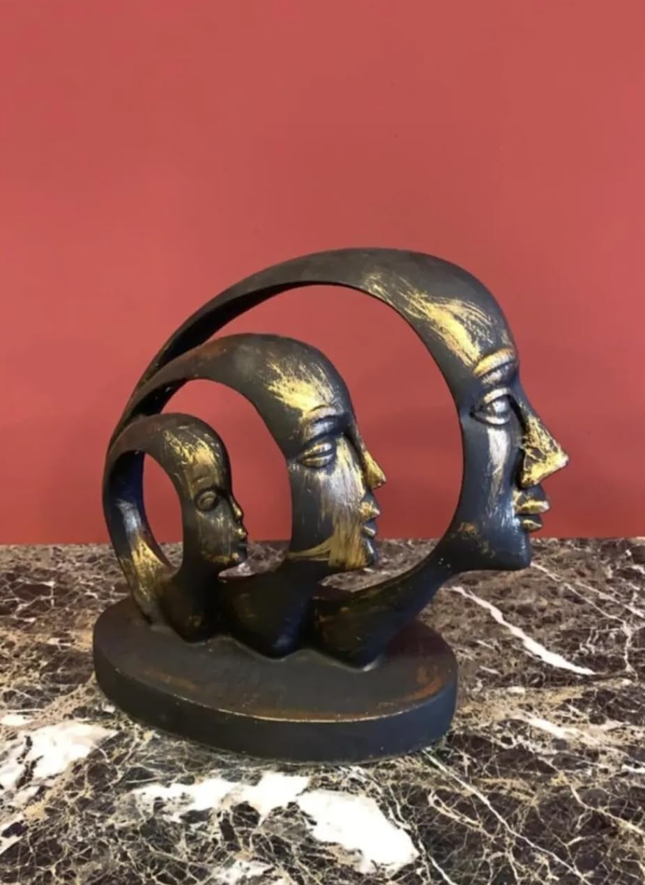 Dreifache Gesichtsskulptur, Abstraktes Gesicht Art Decor, Trio-Gesichtsstatue, Moderne abstrakte Skulptur, Wohndekor-Akzente, Gesichtsskulptur, Gesichtsdekor, Gesichtsstatue, Gesichtsobjekte