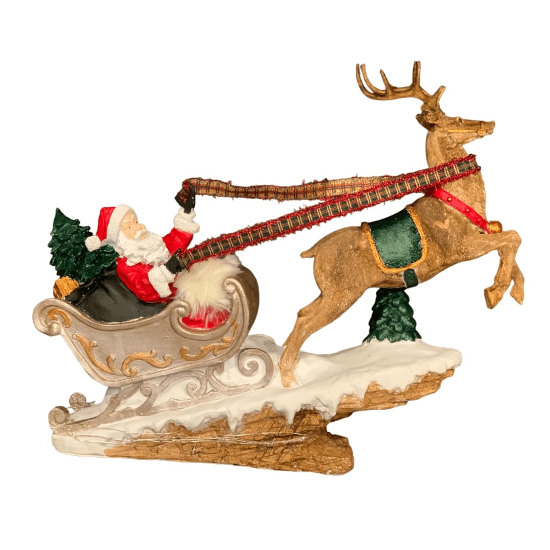 Santa Claus Reindeer Sleigh Figurine, Santa Sleigh Christmas, Santa Claus Figurine, Christmas Gift, Decorative Santa Reindeer Sleigh, Reindeer Sculpture, Reindeer Decor, Reindeer Statue
