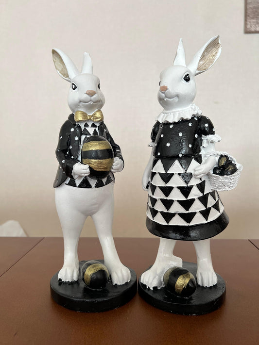 Cute Easter Bunny Figurines, Rabbit Decor, Elegant Spring Decoration, Easter Table Centerpiece, Easter Rabbit Figurine, Easter Rabbit Decor, Easter Bunny Decor, Easter Rabbit Statue