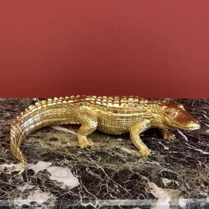 Crocodile Sculpture, Handcrafted Polyester Crocodile Decor, Polyester Crocodile Decor, Alligator Statue, Crocodile Statue for Modern Decor