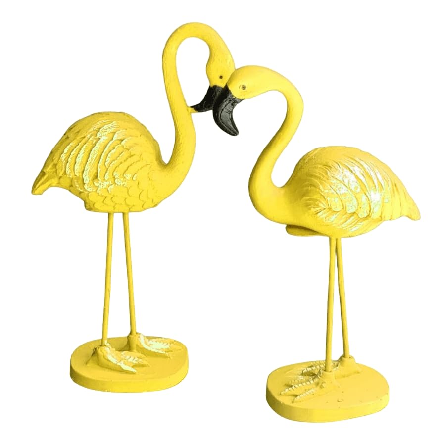 Flamingo Figurine Set, Polyester Flamingo Sculpture, flamingo Figurine, Polyester Flamingo Statue, Flamingo Decor, Handmade Flamingo Art