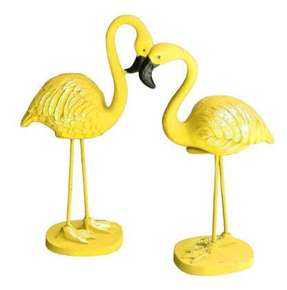 Flamingo Figurine Set, Polyester Flamingo Sculpture, flamingo Figurine, Polyester Flamingo Statue, Flamingo Decor, Handmade Flamingo Art