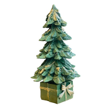 Glittered Resin Christmas Tree Sitting on Present Base, Handmade Christmas Tree, Tabletop Christmas Decoration, Christmas Tree Sculpture, Christmas Tree Decor, Christmas Tree Statue