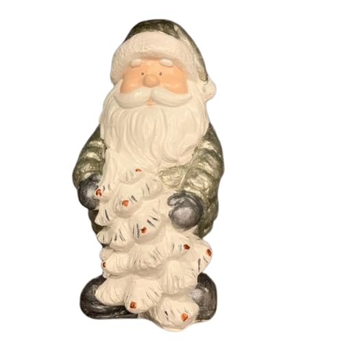 Santa with Christmas Tree Figurine, Decorative Santa Claus, Christmas Decorations, Santa Claus Statue, Christmas Gift, Christmas Santa Decor