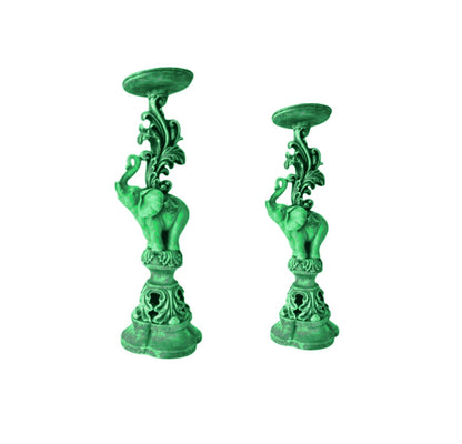 Elephant Candlestick Holder Set of 2, Elephant Candle Holder, Elephant Candlestick, Vintage Elephant Candlestick, Polyester Candle Holder