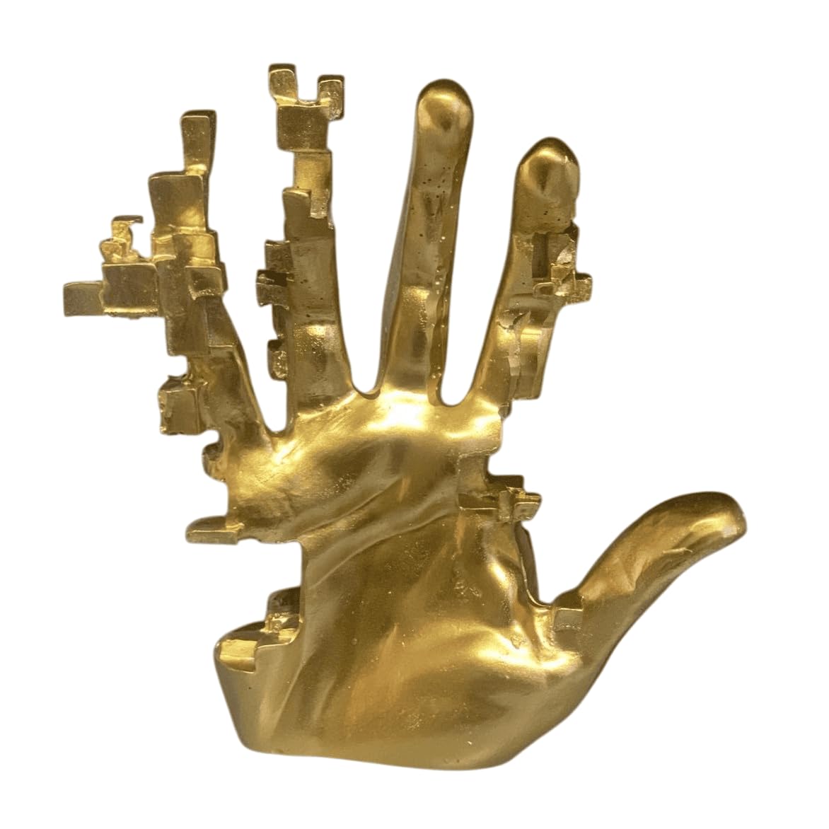 Modern Abstract Hand Sculpture, Futuristic Pixel Style Hand Statue, Pixel Style Sculpture, Pixelated Hand Statue, Pixelated Hand Sculpture
