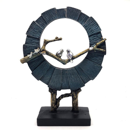 Circular Birds on Branch Sculpture, Round Tree Branch Statue, Tree of Life Sculpture, Abstract Nature Art, Circular Birds Decor, Circular Birds Sculpture, Circular Birds Statue