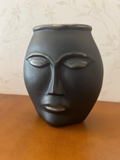Abstract Face Vase, Modern Ceramic Planter, Minimalist Face Sculpture Pot, Unique Sculpture Vase, Artistic Face Decor, Aesthetic Indoor Pot, Ceramic Face Vase, Artistic Face Vase
