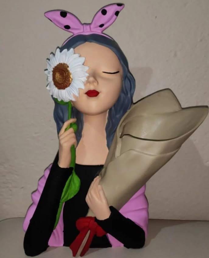 Elegant Girl Flower Vase, Romantic Gift Idea, Girl Flower Vase, Artistic Girl Sculpture, Romantic Floral Holder, Unique Flower Vase, Girl Flower Decor, Girl Flower Statue