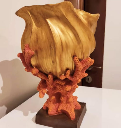 Seashell Vase with Coral Base, Seashell Flower Vase, Seashell Vase, Modern Coastal Shell Vase, Ocean Home Decor, Nautical Decor, Ocean Vase