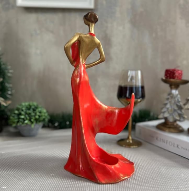 Elegant Woman Wine Rack Sculpture, Lady Wine Holder Statue, Woman Wine Rack, Modern Woman Sculpture Wine Rack, Artistic Bar Decor