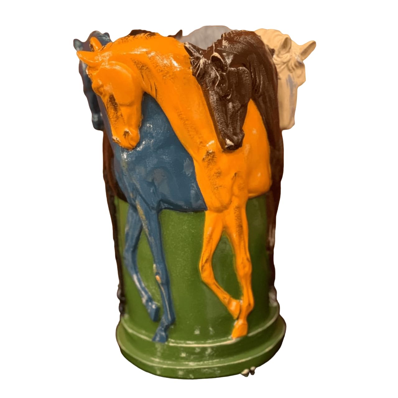 Horse Themed Vase, Gift For Horse Lovers, Decorative Vase With Horses, Horse Motif Decor, Horse Flowerpot, Horse Statue Vase, Horse Vase