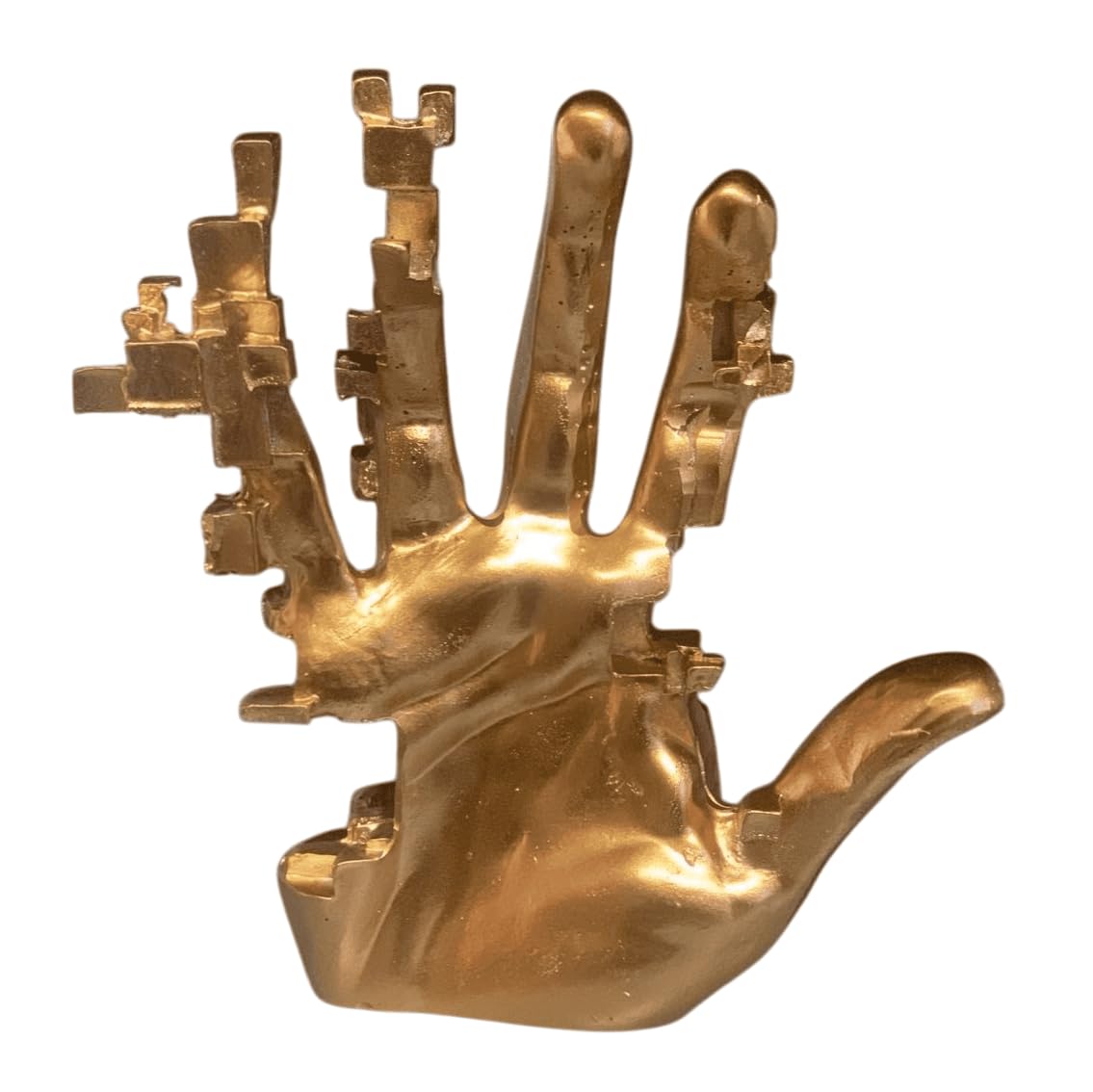 Modern Abstract Hand Sculpture, Futuristic Pixel Style Hand Statue, Pixel Style Sculpture, Pixelated Hand Statue, Pixelated Hand Sculpture