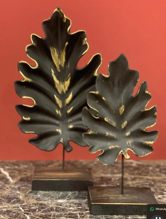 Decorative Leaf Figurine Set, Modern Leaf Sculpture, Nature Inspired Leaf Decor, Leaf Statues for Shelf, Leaf Home Decoration, Leaf Decor, Leaf Sculpture, Leaf Statue