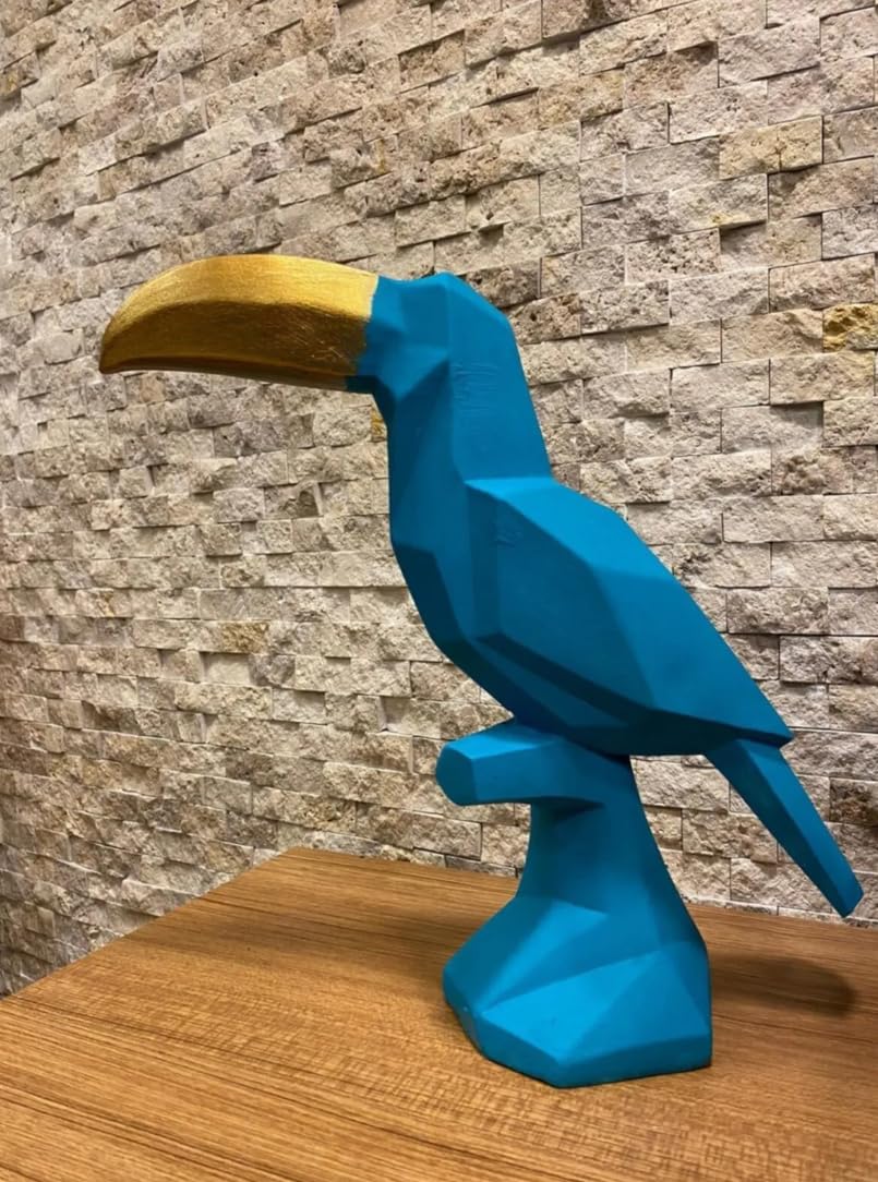 Geometric Toucan Bird Statue, Cubic Toucan Bird Statue, Toucan Bird Statue, Toucan Statue, Modern Toucan Bird Statue, Toucan Bird Sculpture
