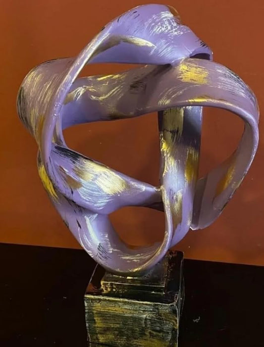 Abstract Ribbon Sculpture, Decorative Objects, Curved Ribbon Decor, Artistic Ribbon Figurine, Abstract Wave Sculpture, Curved Ribbon Decor, Curved Ribbon Statue