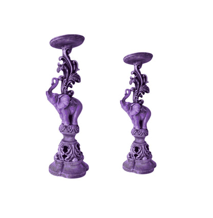Elephant Candlestick Holder Set of 2, Elephant Candle Holder, Elephant Candlestick, Vintage Elephant Candlestick, Polyester Candle Holder