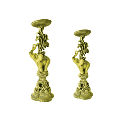 Elephant Candlestick Holder Set of 2, Elephant Candle Holder, Elephant Candlestick, Vintage Elephant Candlestick, Polyester Candle Holder