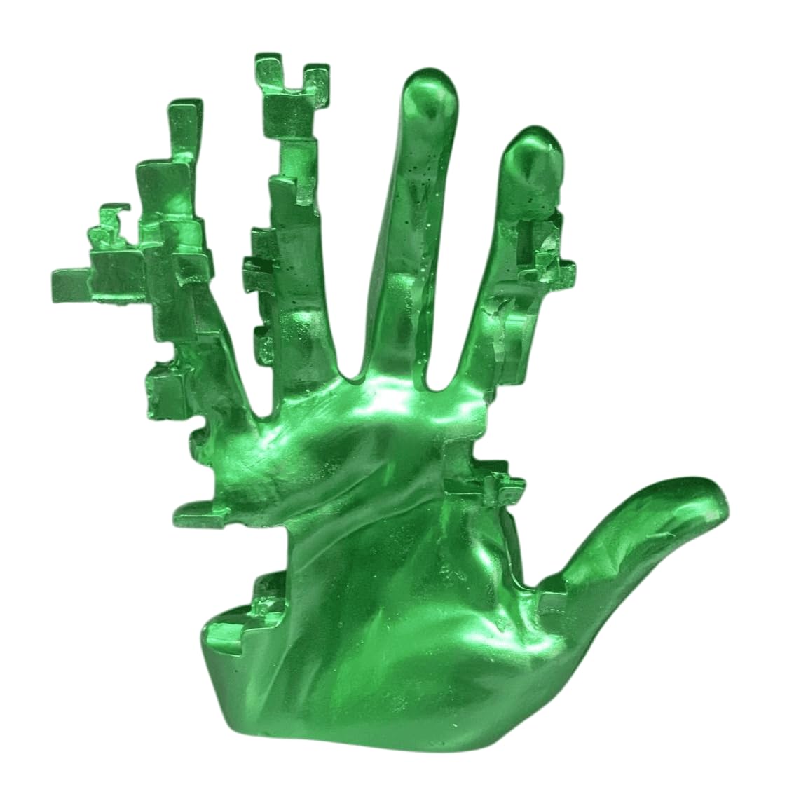 Modern Abstract Hand Sculpture, Futuristic Pixel Style Hand Statue, Pixel Style Sculpture, Pixelated Hand Statue, Pixelated Hand Sculpture