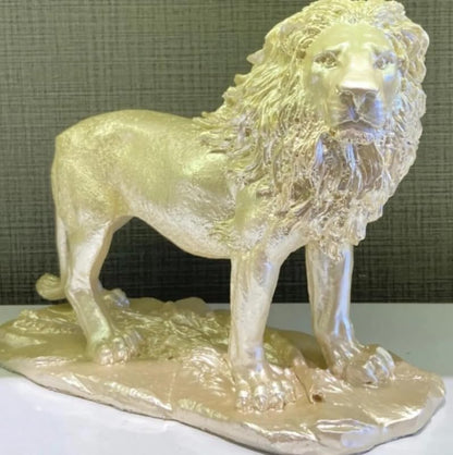 Majestic Lion Statue, Lion Figurine, Handmade Lion Sculpture for Shelf or Desk Display, Lion Statue Decor, Animal Sculpture Gift