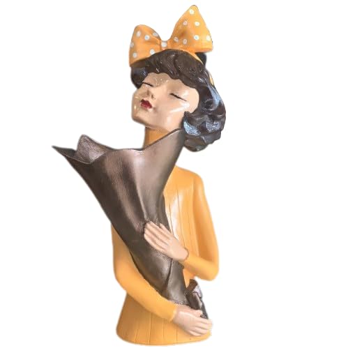 Cute Bouquet Girl Sculpture, Girl Doll Statue Holding Bouquet, Girl Figurine With Bouquet, Unique Girl Figurine Gift, Girl Decor Statue, Girl Sculpture, Girl Decor
