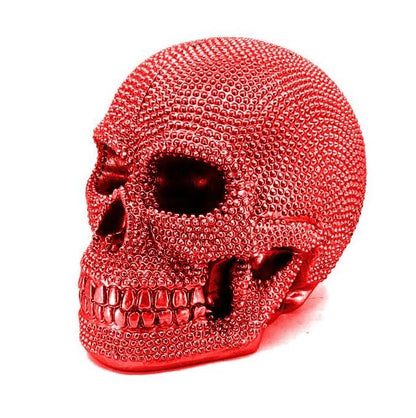 Skull Sculpture with Textured Detail, Gothic Polyester Skull Decor, Skull Decor for Shelves, Textured Surface Skull Decor, Skull Statue, Skull Sculpture, Skull Decor, Skull Objects