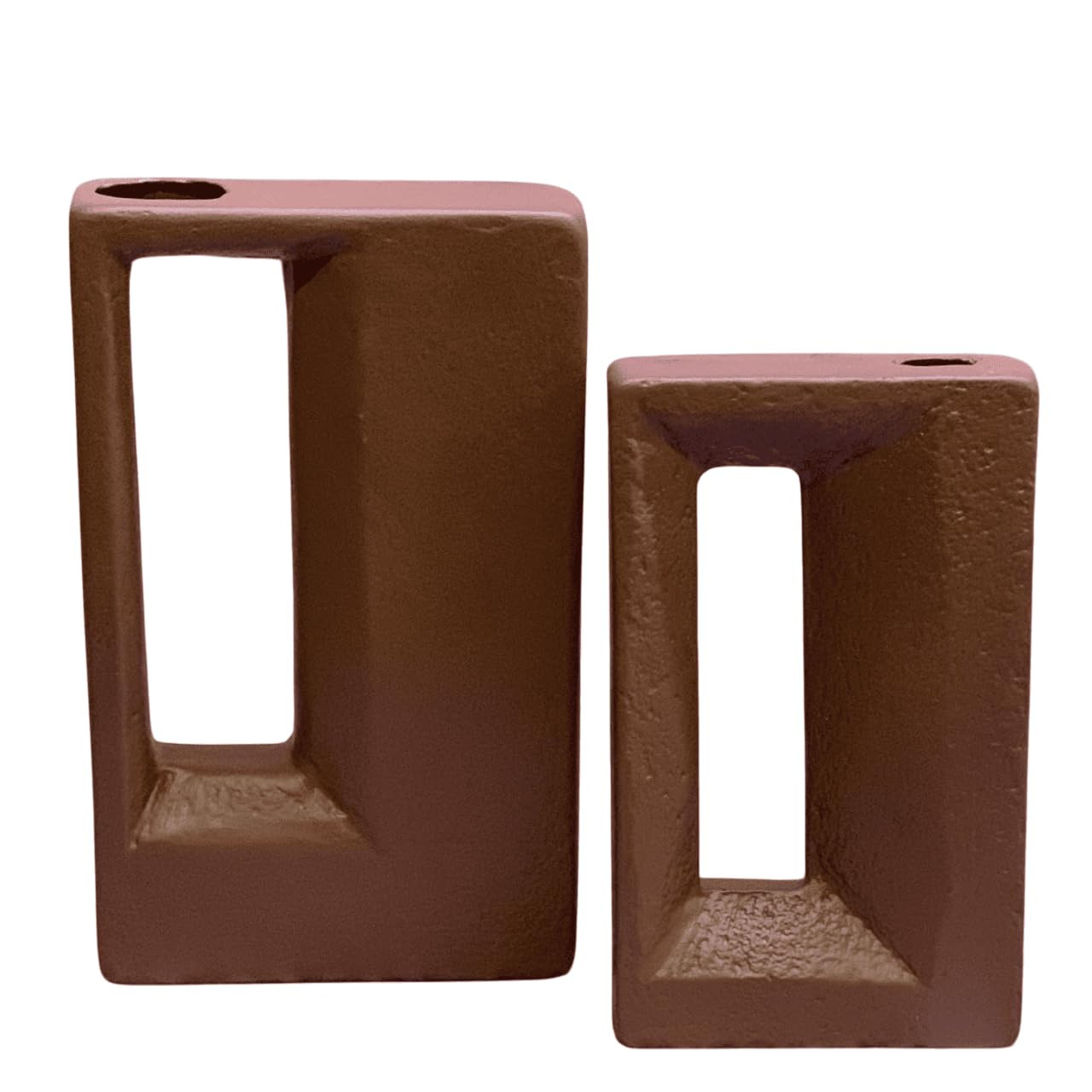 Modern Rectangular Ceramic Vase Set, Handmade Rectangular Ceramic Vases, Geometric Ceramic Vase, Rectangular Hollow Vases Ceramic Set