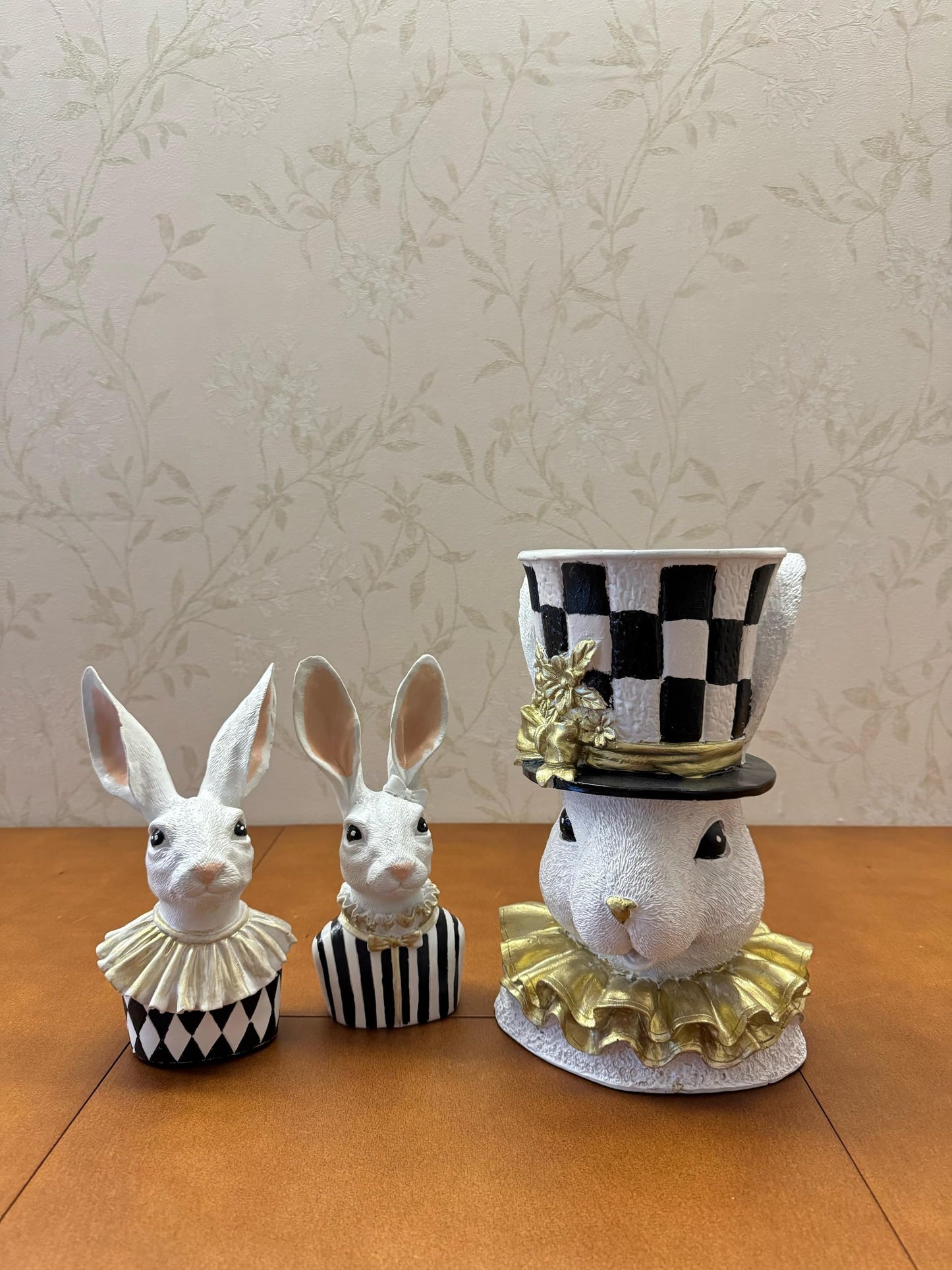 Bunny Bust Figurines, Bunny Bust Decor, Rabbit Figurines Set, Bunny Art Decor, Bunny Decor, Easter Rabbit Figurine, Handmade Rabbit Figurine