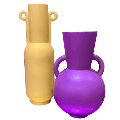 Modern Minimalist Vases Set of 2, Modern Home Decor, Minimalist Vase Set, Modern Vase, Decorative Vase, Round Modern Vase, Rustic Shelf Vase