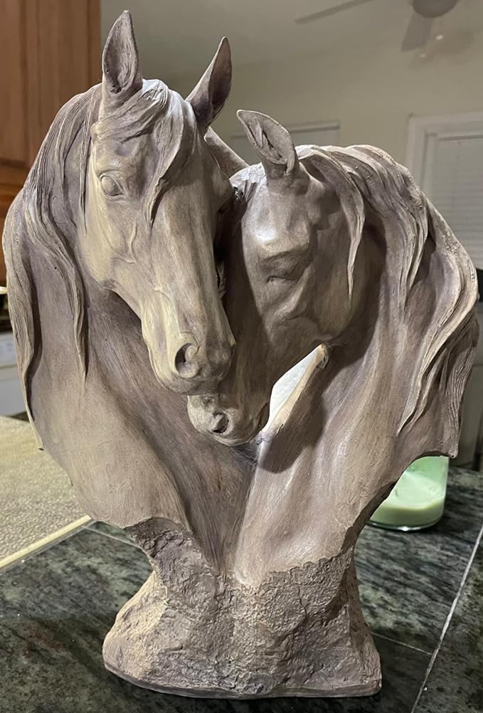 Soul Mate Horse Statue, Soulmate Horse Bust, Double Horse Head Sculpture, Double Horse Head Statue, Horse Couple Statue, Horse Couple Decor