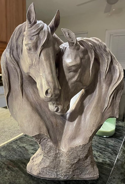 Soul Mate Horse Statue, Soulmate Horse Bust, Double Horse Head Sculpture, Double Horse Head Statue, Horse Couple Statue, Horse Couple Decor