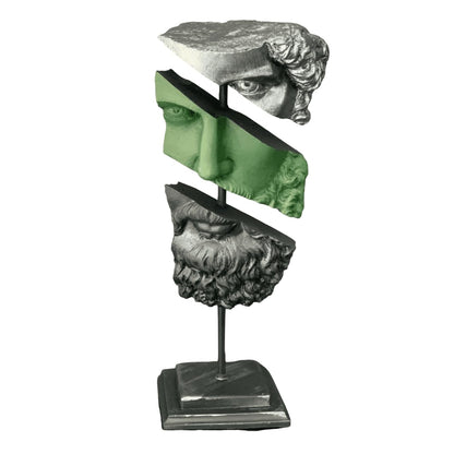 Modern Poseidon Sculpture on Pedestal, Contemporary Poseidon Bust Statue, Polyester Poseidon Head Statue with Stand, Poseidon Face Statue