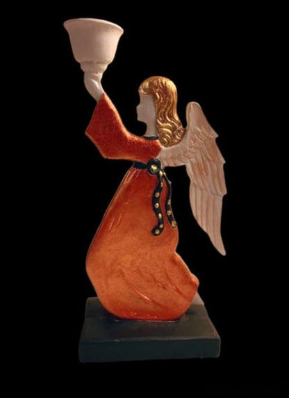 Portacandele a forma di angelo alato, portacandele a forma di angelo, portacandele a forma di angelo, portacandele a forma di bambina, portacandele a forma di statuina di angelo