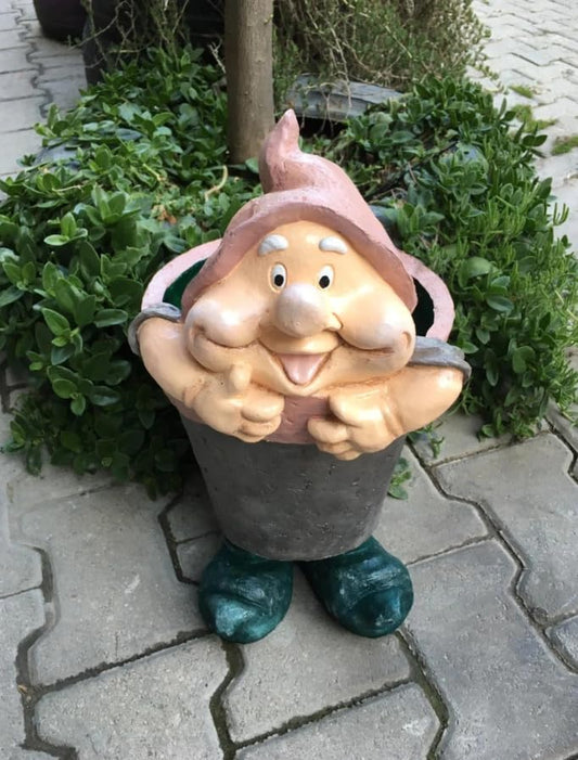 Large Gnome Flower Pot For Garden, Modern Home Garden Plant Pot, Large Polyester Flowerpot, Garden Gnome Decor, Garden Gnome Vase, Gnome Vase, Polyester Flowerpot, Gnome Flowerpot