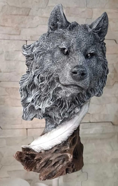 Wolf Head Sculpture, Wolf Lover Gift, Rustic Wolf Home Decor, Wolf Bust, Wildlife Lover Gift, Polyester Wolf Statue, Gothic Wolf Figurine, Wolf Head Statue, Wolf Head Decor