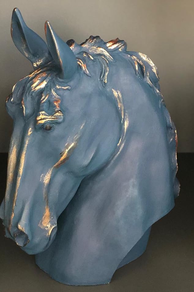 Handmade Horse Head Statue, Elegant Horse Figurine, Horse Head Statue, Horse Sculpture Art, Polyester Horse Statue, Elegant Horse Decor