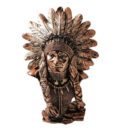 Native American Chief Bust, Tribal Warrior Sculpture, Native American Chief, Western Decor, Indian Chief Bust, Polyester Chief Sculpture, Indian Chief Decor, Indian Chief Sculpture